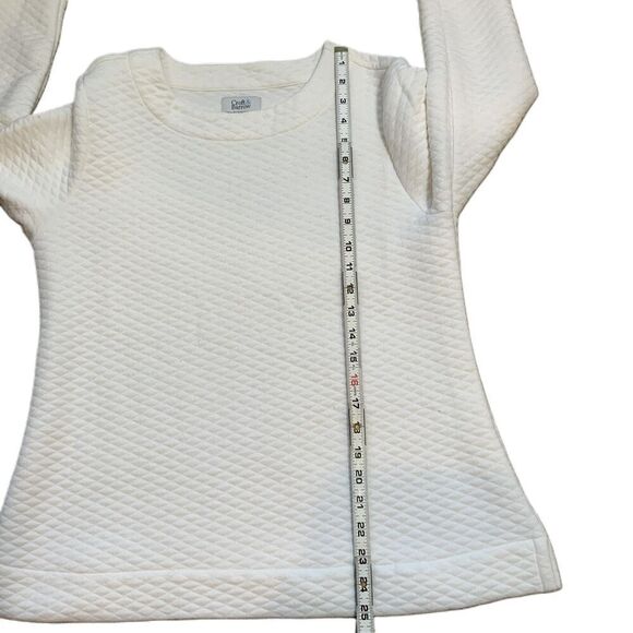 Croft And Barrow White Quilted Pattern Long Sleeve Crew Neck Sweatshirt Size Med - Picture 7 of 13